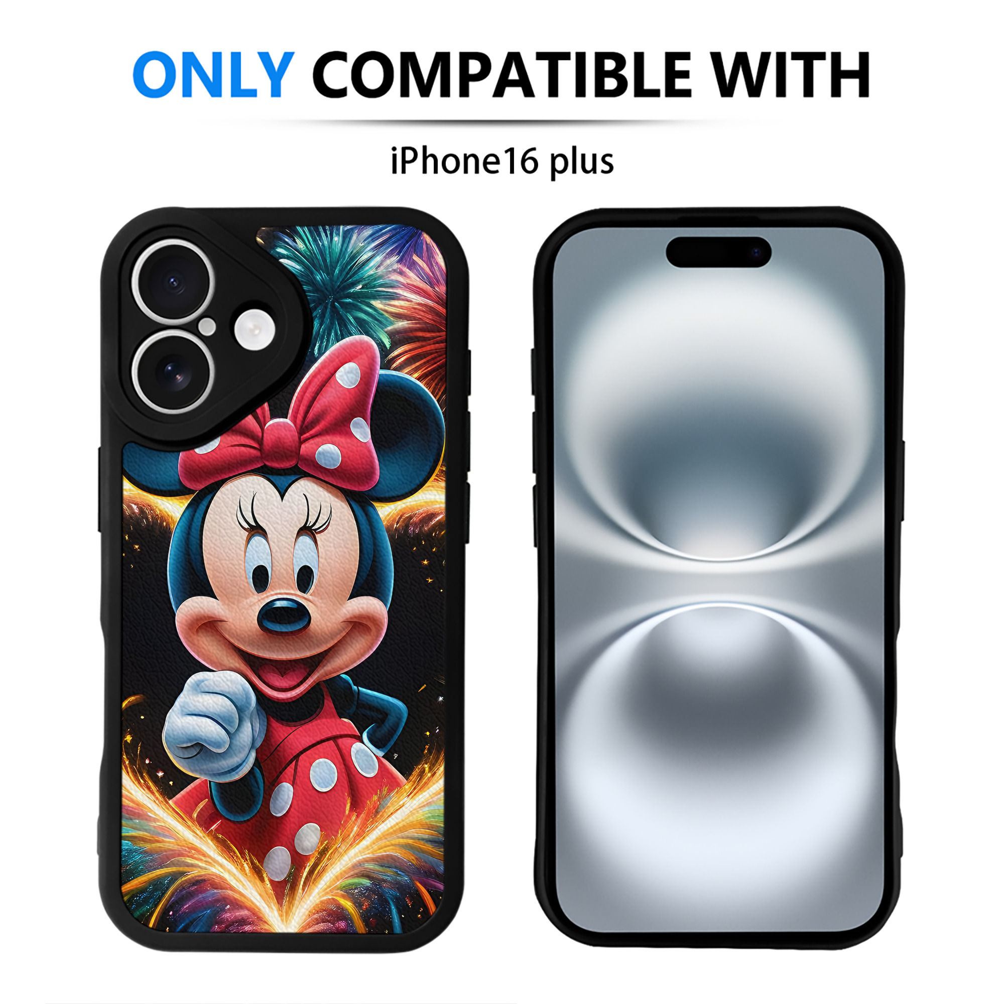 （画像用） ミッキーマウス Mickey Mouse 【iPhone 16シリーズ対応】シリコンスマホケース（レザー調） 材質：シリコン